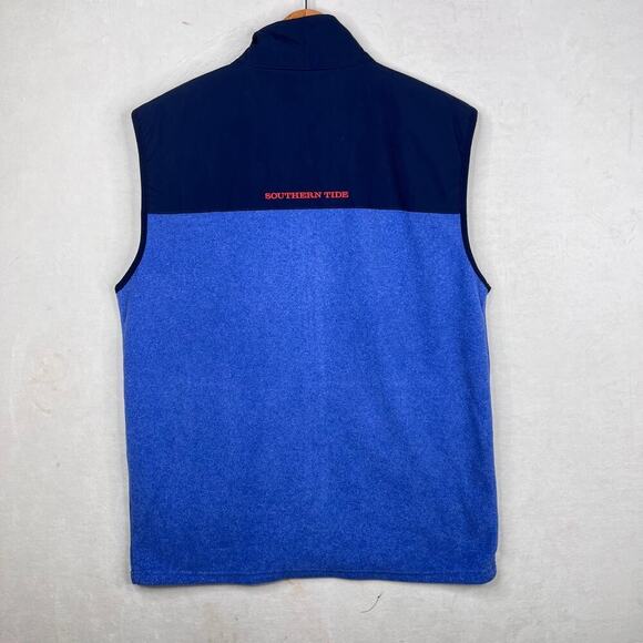 NWT Southern Tide Blue Brushed Fleece Full Zip Nylon Vest Men's Size Medium - Picture 7 of 7